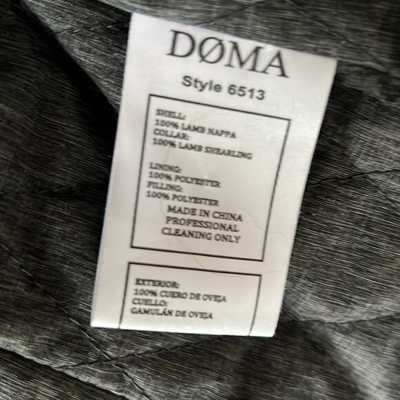 Doma Women’s Cropped Leather Bomber Jacket with Detachable Shearling Collar - L - Picture 9 of 9